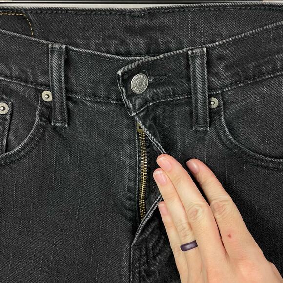 Levi's | 559 Black Denim Custom Cut Off Frayed High Rise Shortie Jean Shorts - Picture 4 of 8